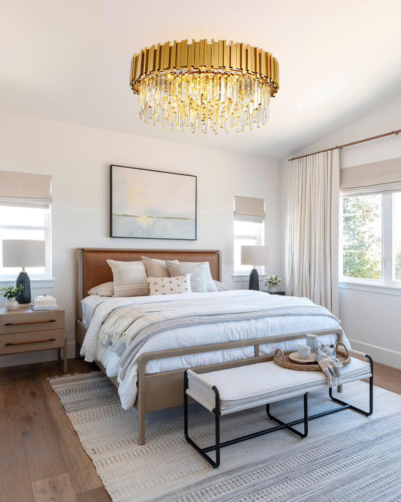 Chrome Crystal Ceiling Light Luxury Chandelier Indoor Lighting Fixtures
