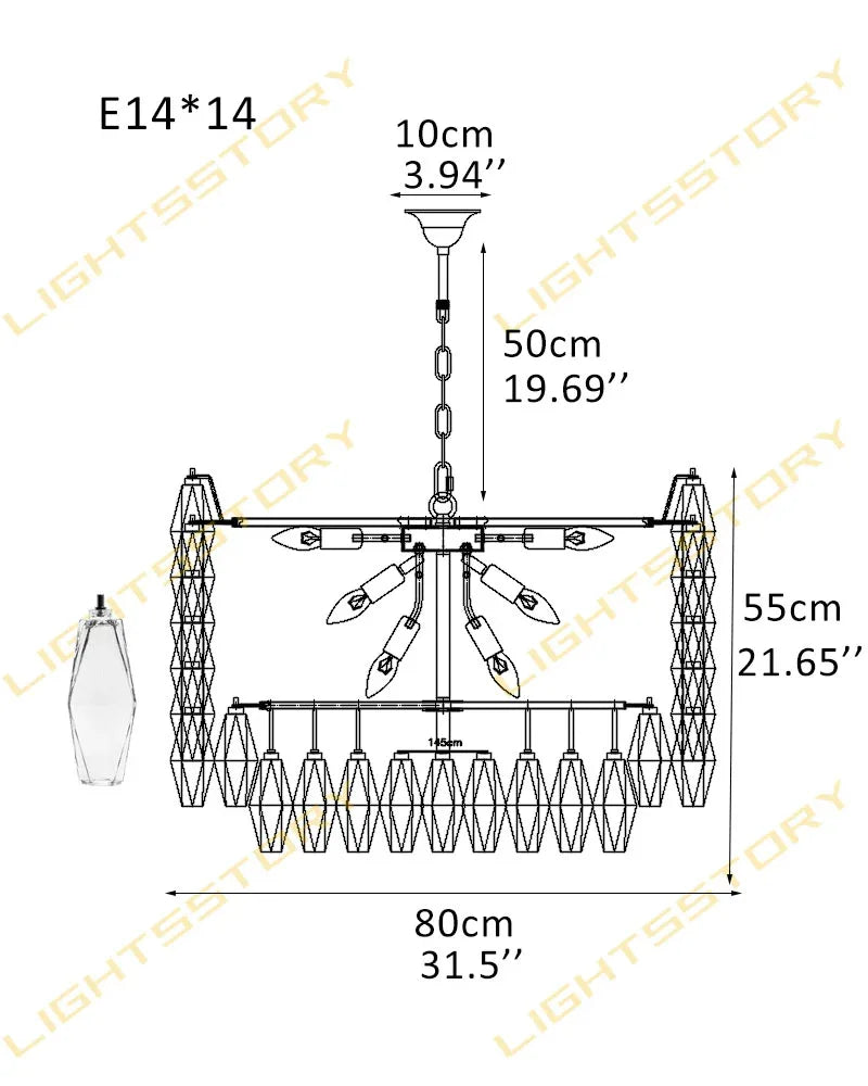 Modern Murano Hand Blown Glass Tier Drum Chandelier for Dining Room 14 light-D80*H55CM D31.5"*H21.65" Clear Luxury Modern Chandelier