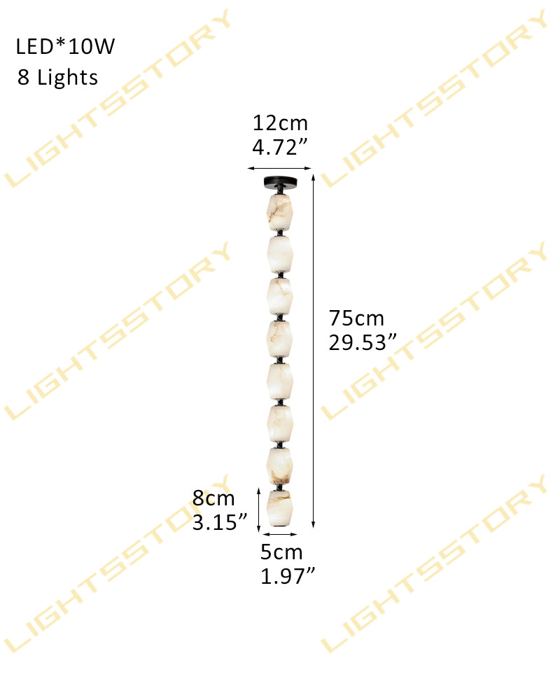 Clairval Series Geometric Chandelier | Linear LED Solid Brass Connectors and Integrated LED Modules, Natural Brass finish for Kitchen Islands and Dining Rooms 8-light-D5*H75CM D1.97"*H29.53" Black American chandelier
