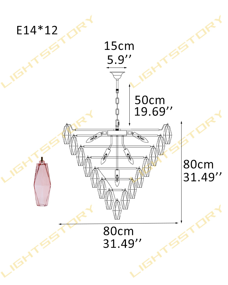 Modern Multi-Layer Murano Colorful Glass Round Chandelier Gold Framework for living room
