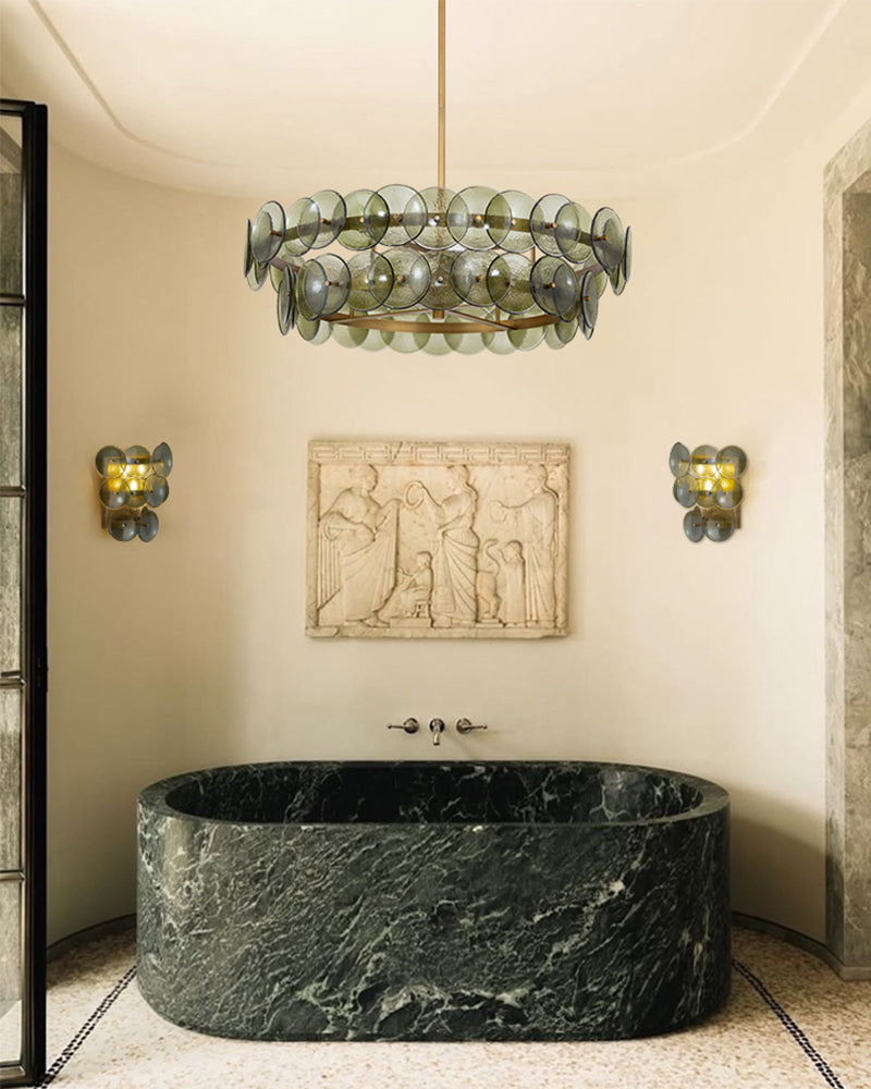 LightsStory Glass Multi-layer Round Chandelier - Art Decor