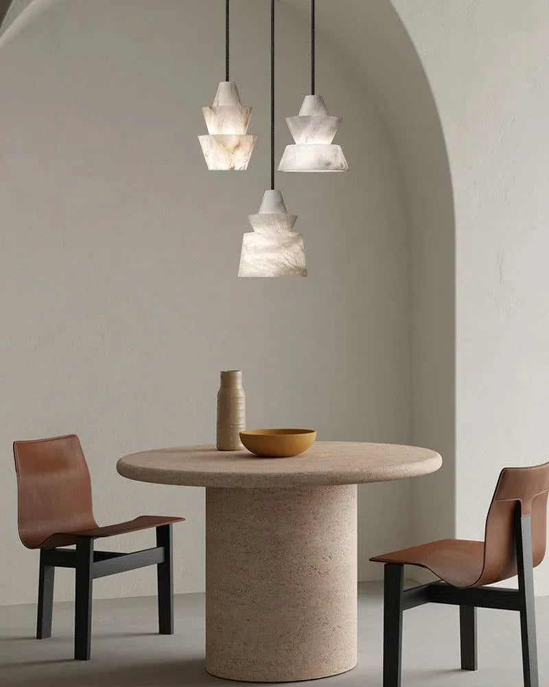 Brianna Alabaster Dining Table Pendant Modern Stacked Conical Pendant Light Modern Pendant lamp