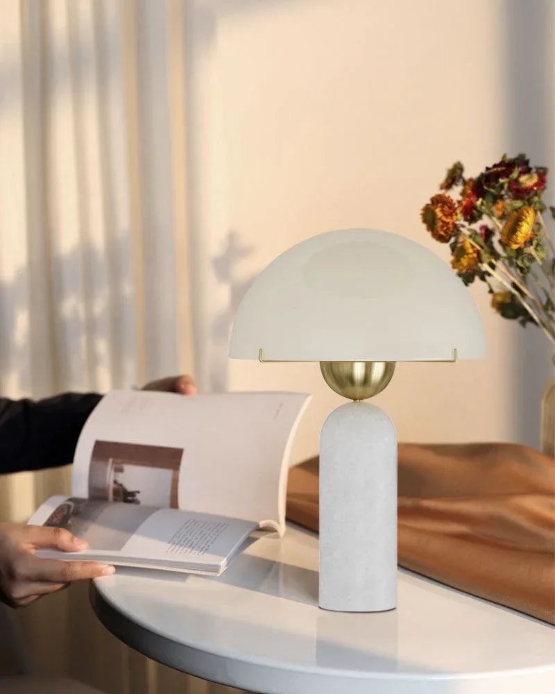 G9 Alabaster LED Small White Alabaster Table Lamp Wide 12" 15W Table lamp