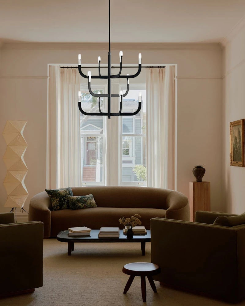 LightsStory Series Candlestick Design Chandelier with LED Lights for Dining rooms and Living Rooms American chandelier