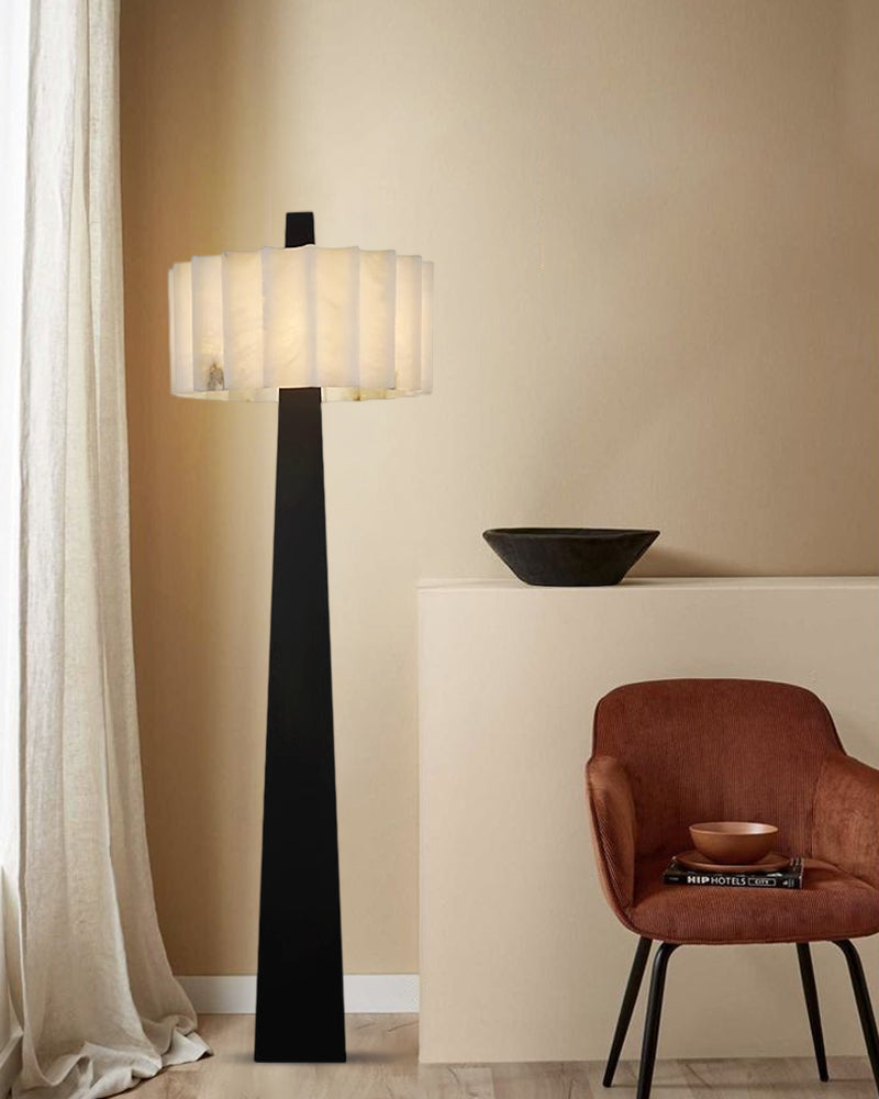 neutral floor lamp | alabaster shade