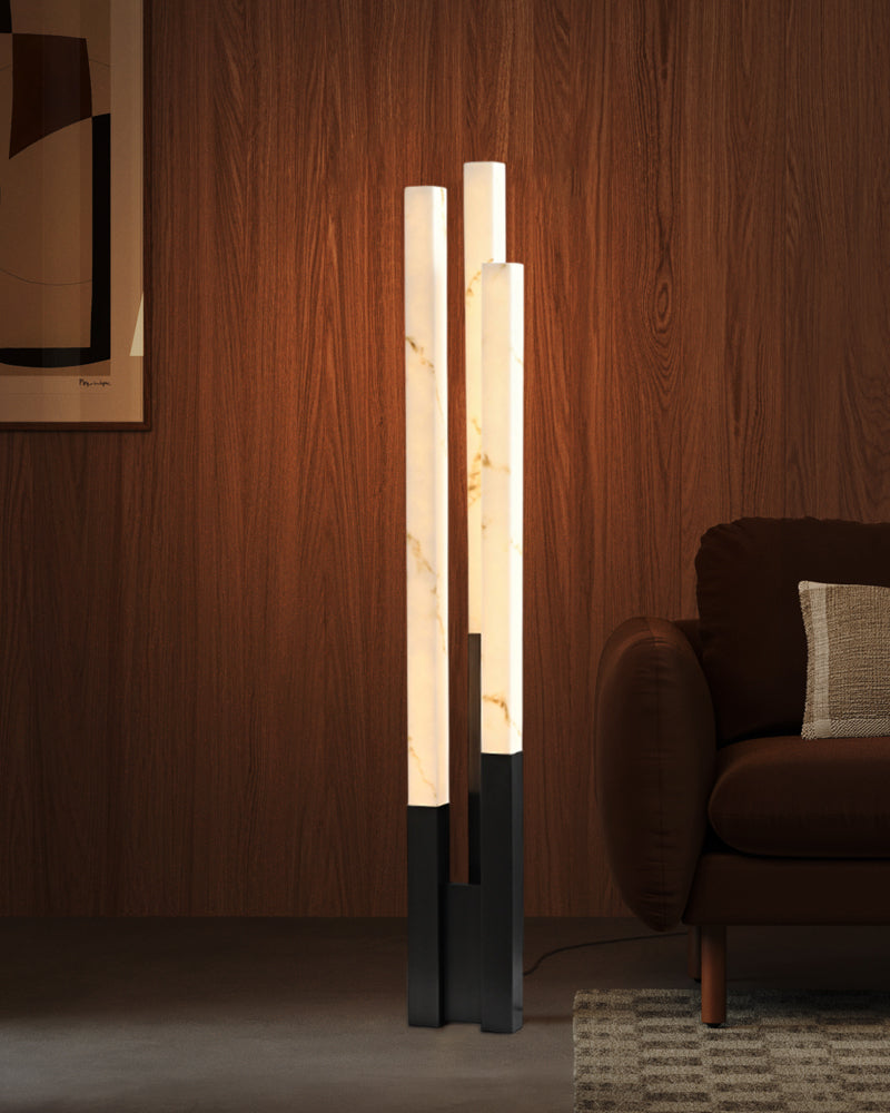 Modern Soft Glow LED Alabaster High Standing Floor Lamp use for Living Room