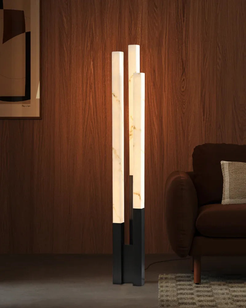 Modern Soft Glow LED Alabaster High Standing Floor Lamp use for Living Room Modern Art Design Floor Lamp
