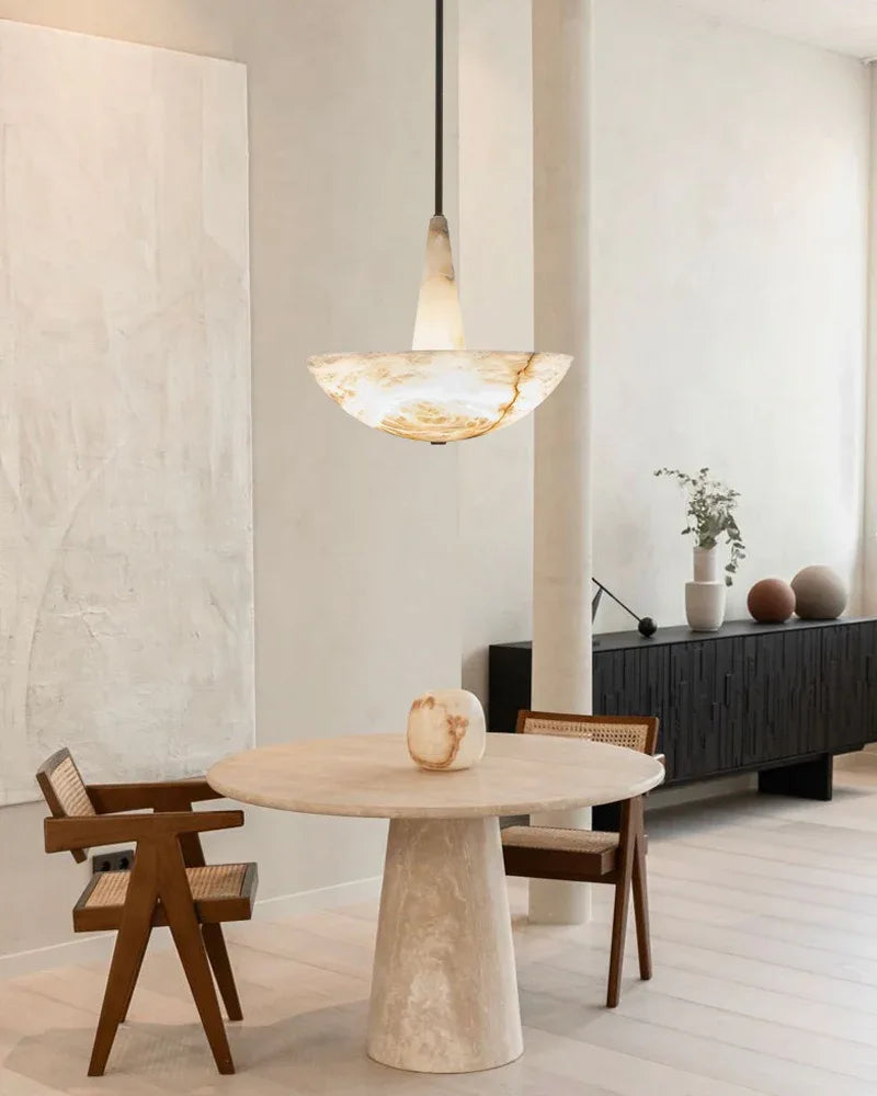 Domus Vintage Alabaster Lamp Round Bowl Ceiling Pendant Lighting Wide 20in 28in Modern Pendant lamp