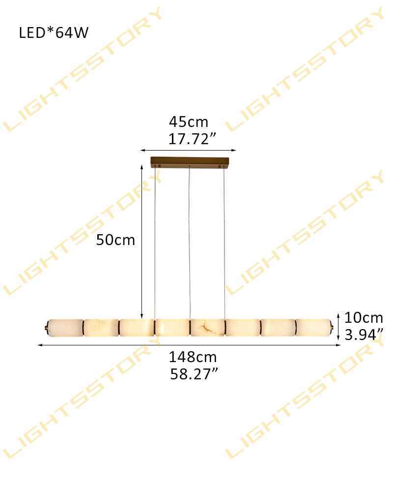 LightsStory Series Linear Chandelier | Natural Handmade Alabaster with Gold Metal Finish for Kitchens Island, Living Rooms and Bedrooms (Copy)