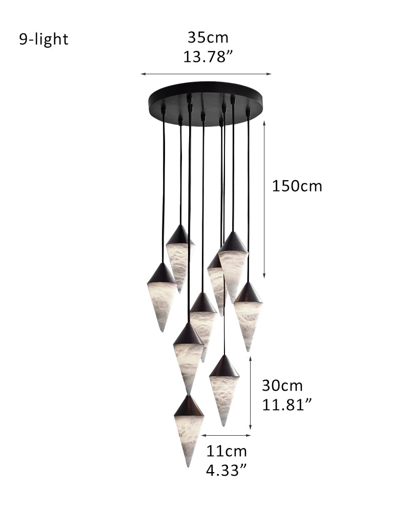 marble ceiling light | cone cluster alabaster susupension lamp