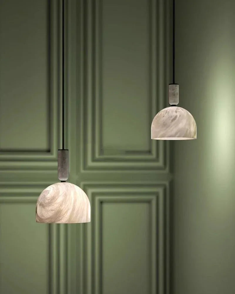 Postmodern LED White Spanish Marble Shadow for kitchen pendant light fixtures Modern Pendant lamp