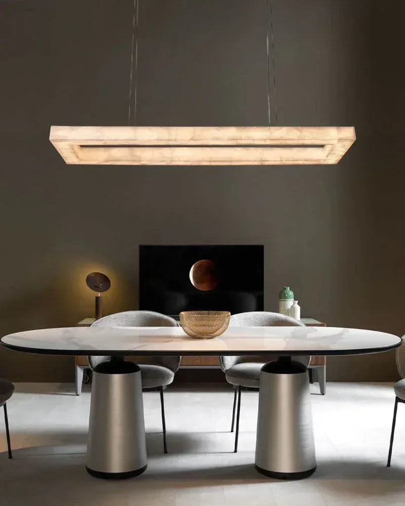 America Rivage Tier Round Calcite Alabaster Stone Chandelier Indoor Lighting American chandelier