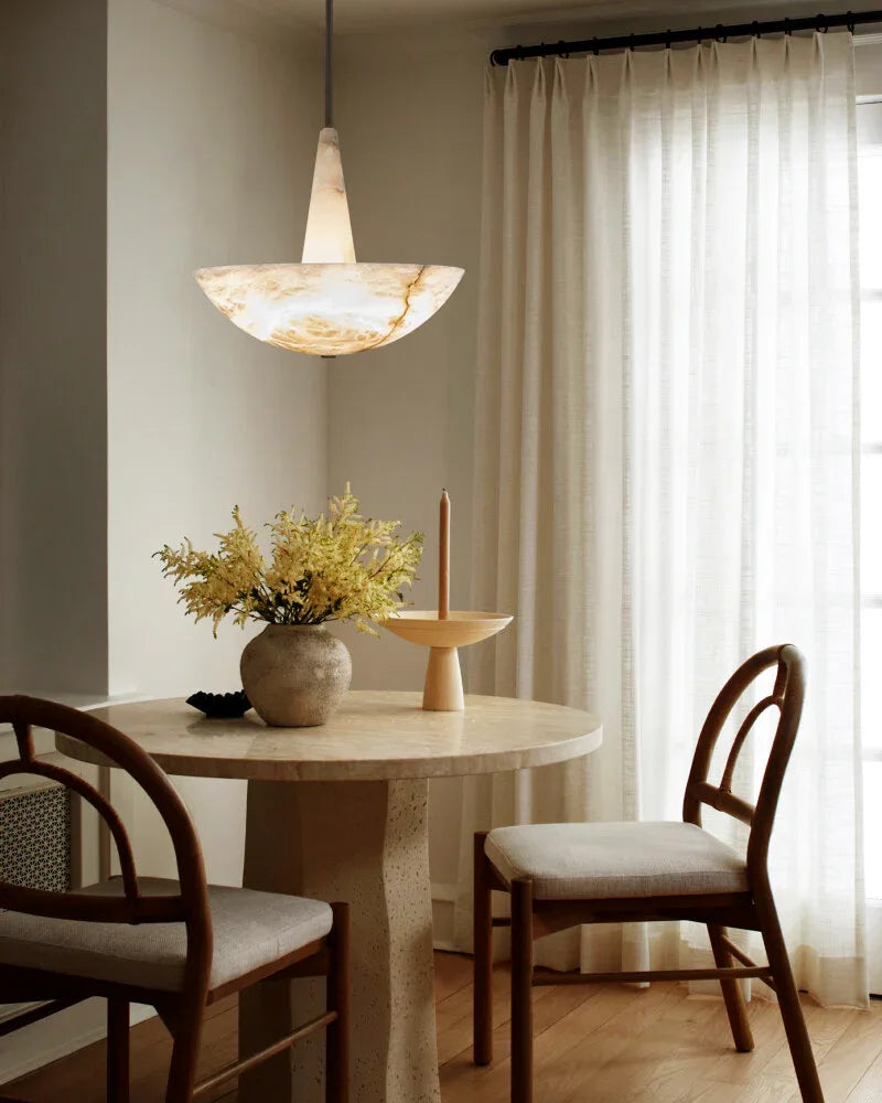 Domus Vintage Alabaster Lamp Round Bowl Ceiling Pendant Lighting Wide 20in 28in Modern Pendant lamp