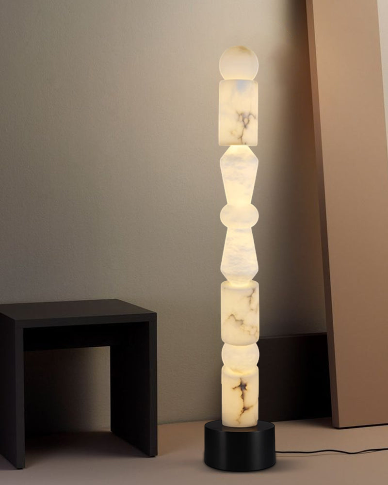 art deco style floor lamp | white alabaster shade
