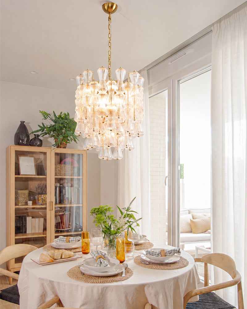 Rectangular Murano Glass Chandelier - 2 Tiers - Amber Glass (Copy)