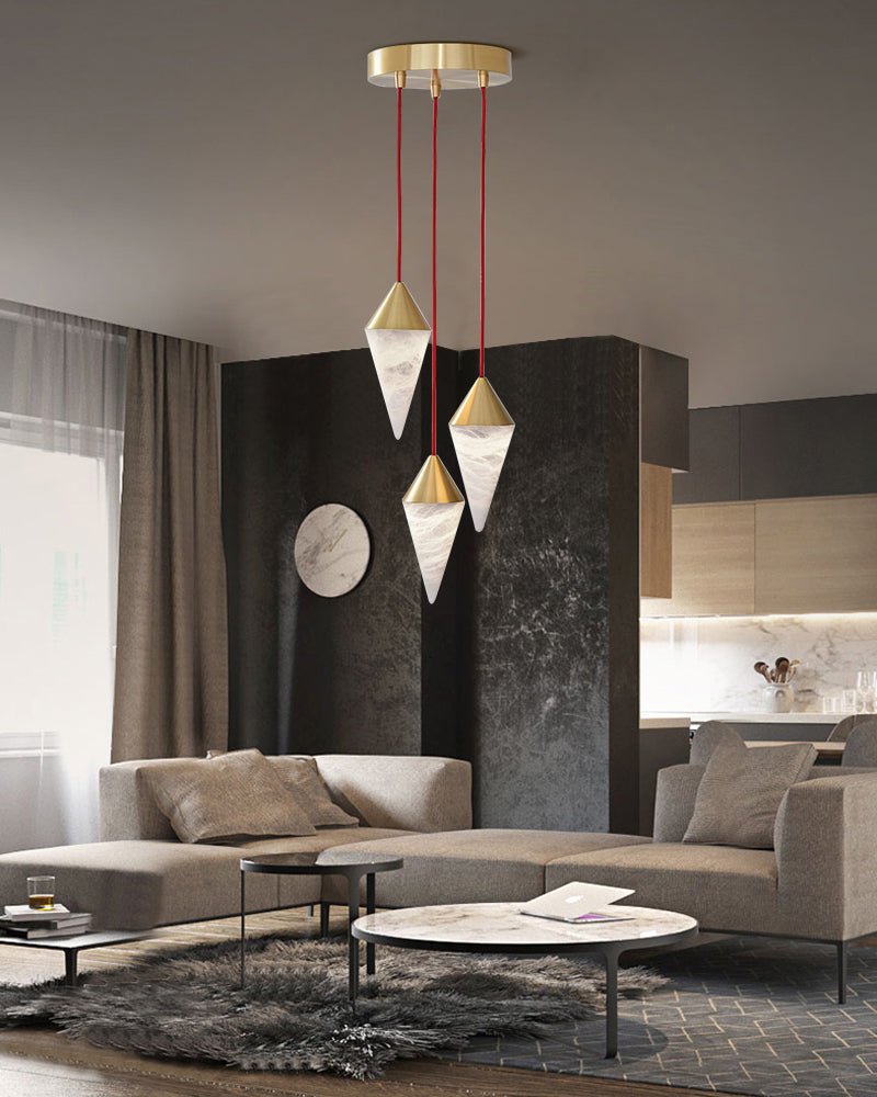 Multi light for entryway hanging lighting | conial alabaster