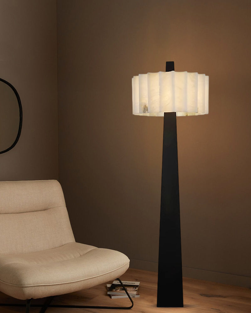 white alabaster tripod floor lamp