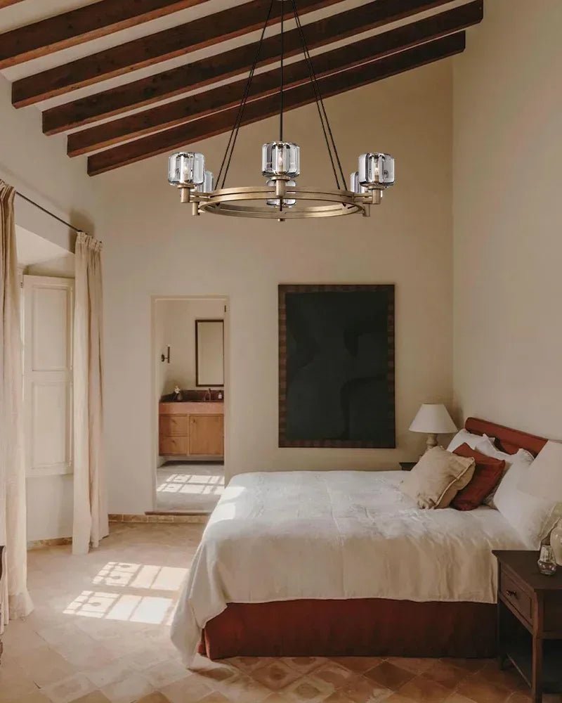 6/12 Light Candle Style Traditional Chandelier with Crystal Accents for dining room table American chandelier