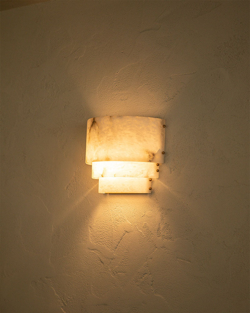 3 Tier White Round Alabaster Chain Pendant Light Fitting in Brass 10in
