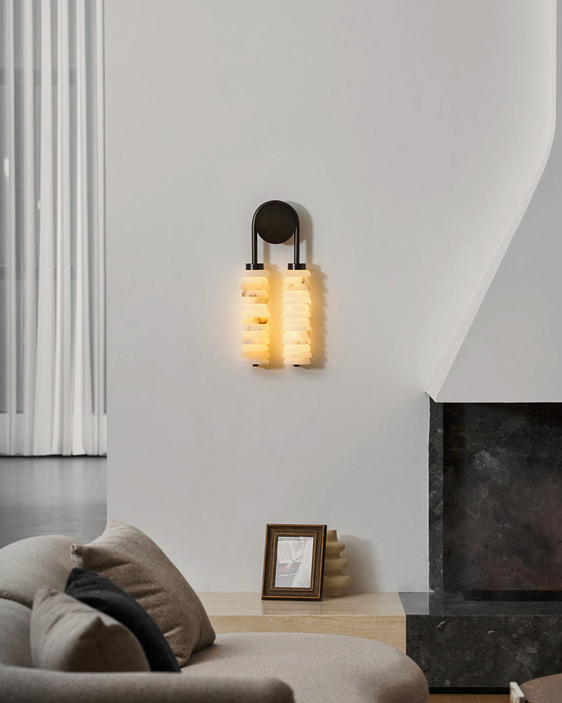 LightsStory Alabaster Round Wall Sconce - Serene White - Small