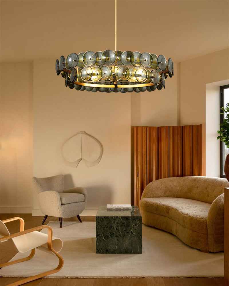 LightsStory Glass Multi-layer Round Chandelier - Art Decor