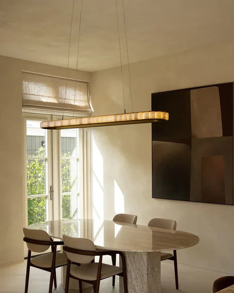 Vintage Oval White Alabaster Huge Chandelier Wide 60" Brushed Bronze/Gold Framework American chandelier