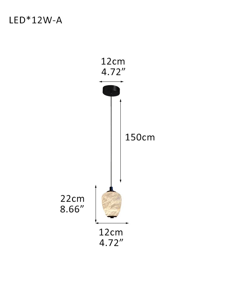 LED Kitchen Island Lighting with Rectilinear White Alabaster Solid Shade, String Hanging Mount 1-light-D12*H22CM D4.72"*H8.66"-A White + Black Modern Pendant lamp