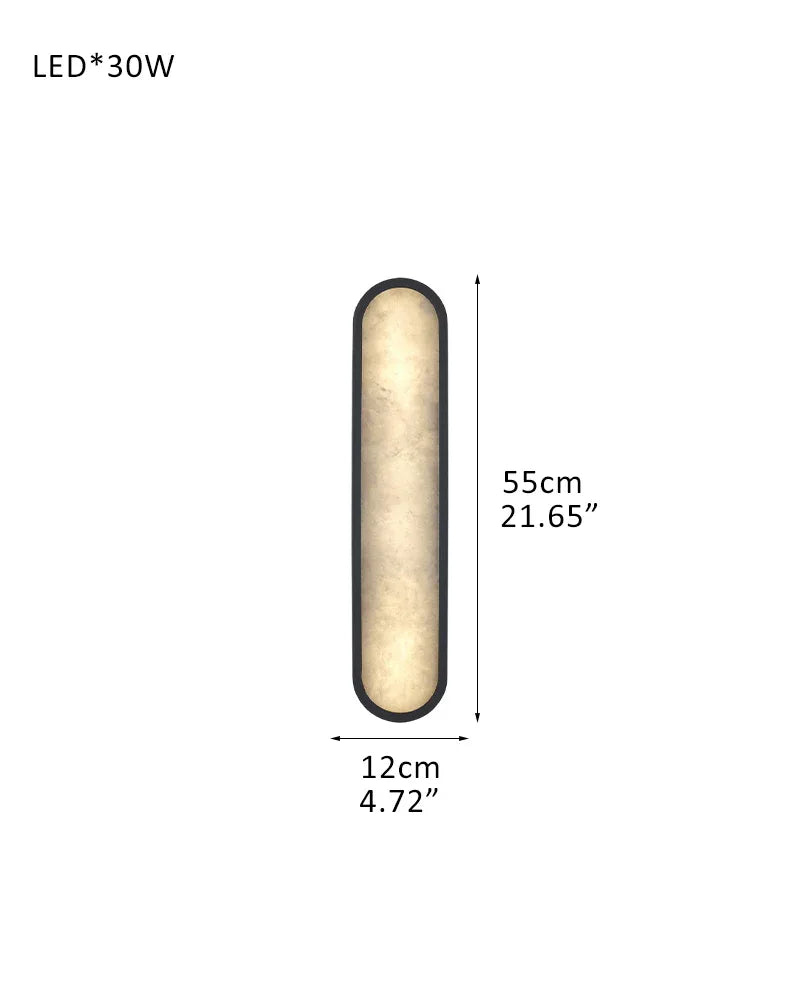 Modern Mariliza LED Long Oval Wall Sconce Black/Brass Framework Wide 16" 22" 24"36" D12*H55CM D4.72"*H21.65" Black Modern Art Design Wall Lamp