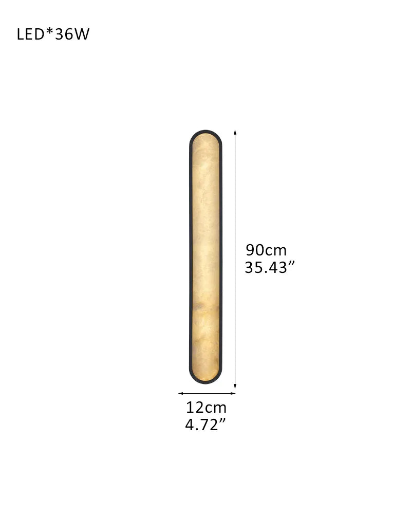 Modern Mariliza LED Long Oval Wall Sconce Black/Brass Framework Wide 16" 22" 24"36" D12*H90CM D4.72"*H35.43" Black Modern Art Design Wall Lamp