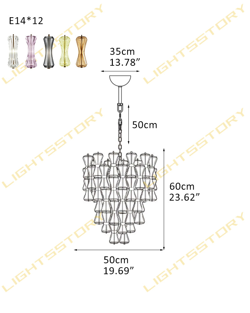 Murano Glass Amethyst Pink Cascading Multi Tiered Hourglass Chandelier - Signature Amethyst Glass, Lux Gold Trim - Living Rooms, Bedrooms, Dining Rooms