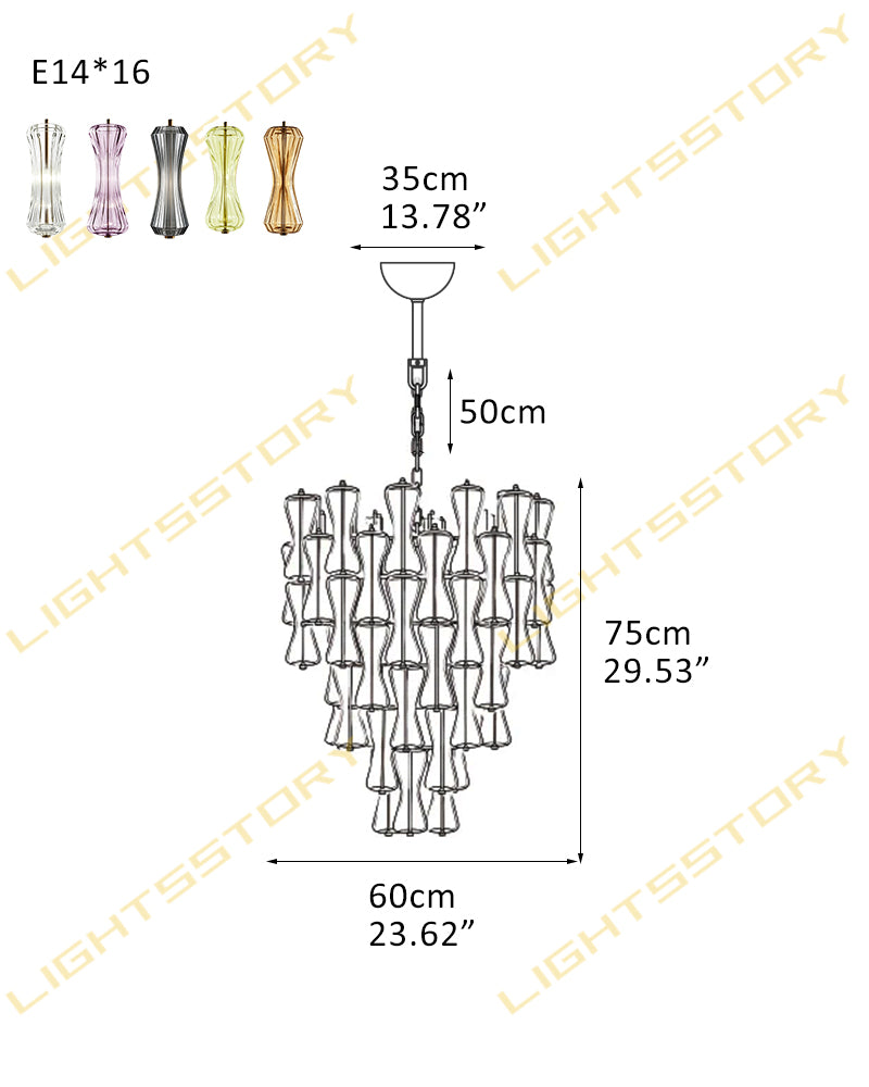 Murano Glass Amethyst Pink Cascading Multi Tiered Hourglass Chandelier - Signature Amethyst Glass, Lux Gold Trim - Living Rooms, Bedrooms, Dining Rooms