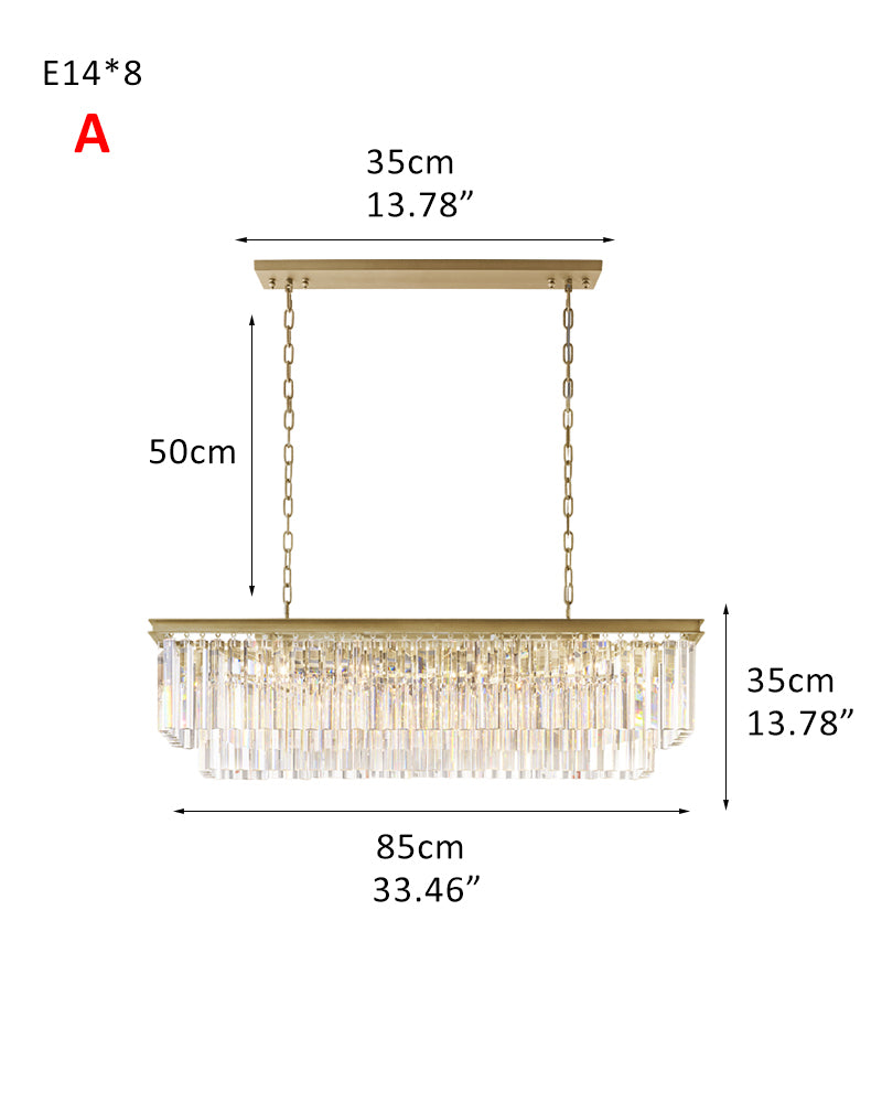 linear gold chandelier