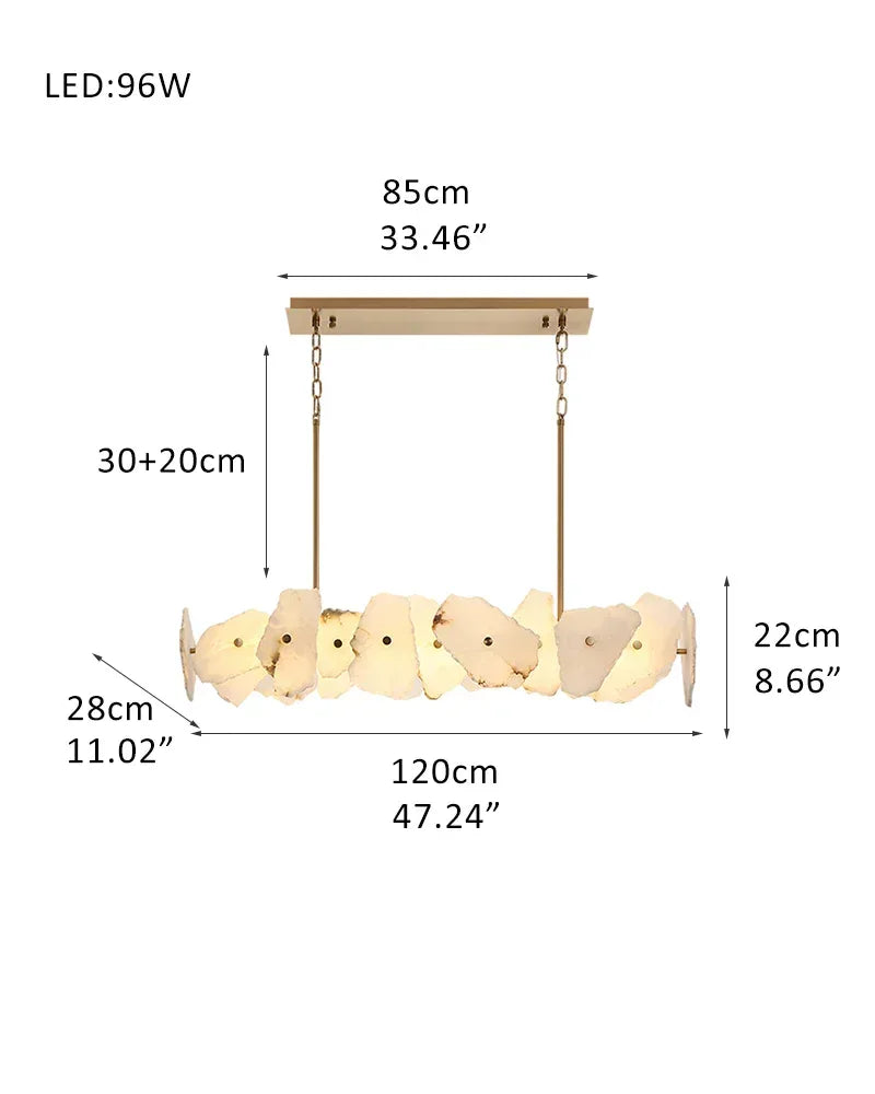 Linear Design Modern Style Irregular white Marble Snowflake Chandelier for living room L-L120*W28*H22CM L47"*W11"*H8.7"-A White + Brass American Vintage chandelier lamp