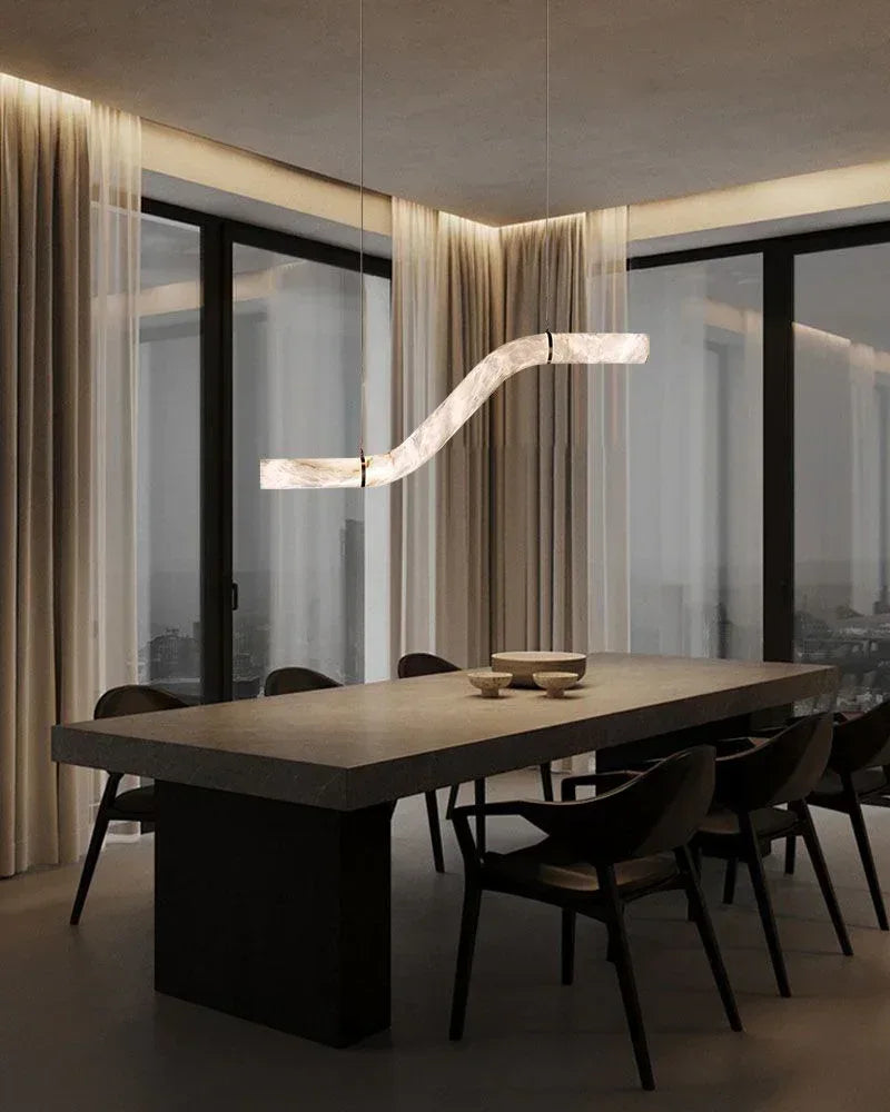 Minimalist Long Cord Ceiling Pendant Alabaster Lighting | 120/150cm Length American chandelier