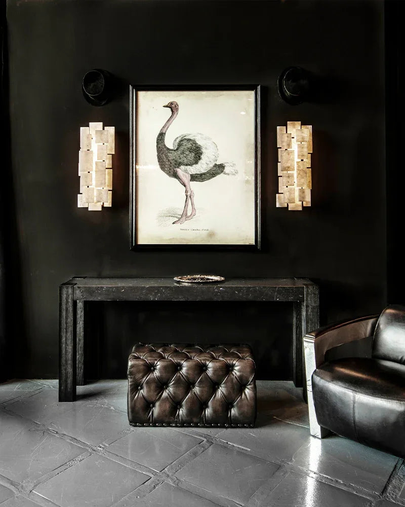 Frozen Calcite Crystal Wall Sconce | 27" Square Bedside & Corridor Lighting 15W Flush Mounted Wall Sconce Lamp