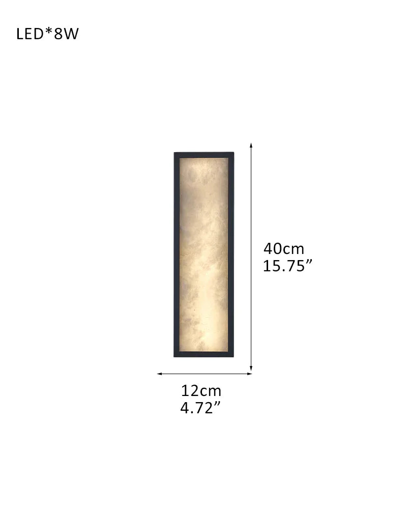 Brass/Black Metalwork LED Bathroom Vanity Sconce Marble Shade Geometric Wall Light Fixtures D12*H40CM D4.72"*H15.75" Black Modern Art Design Wall Lamp
