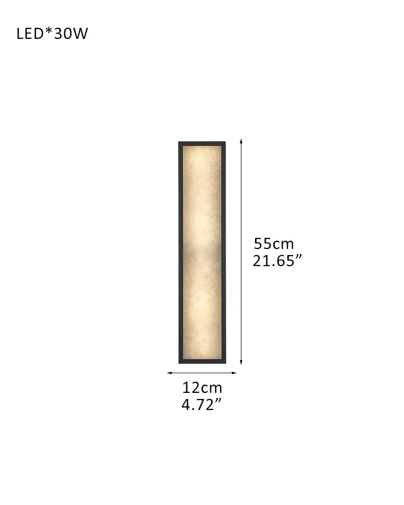 LightsStory Series Geometric Wall Sconce | Geometric Natural Alabaster and Durable Iron, Brass and Black Metalwork for Dining Rooms, Bedrooms, and Living Areas D12*H55CM D4.72"*H21.65" Black Modern Art Design Wall Lamp