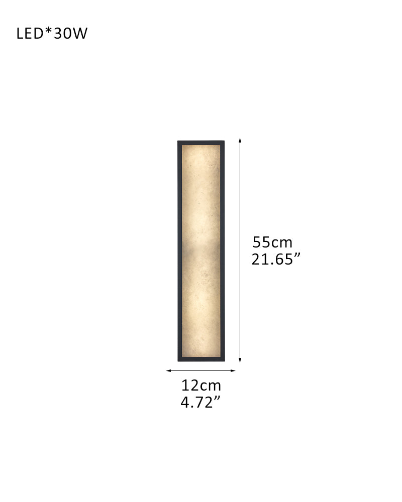 Brass/Black Metalwork LED Bathroom Vanity Sconce Marble Shade Geometric Wall Light Fixtures