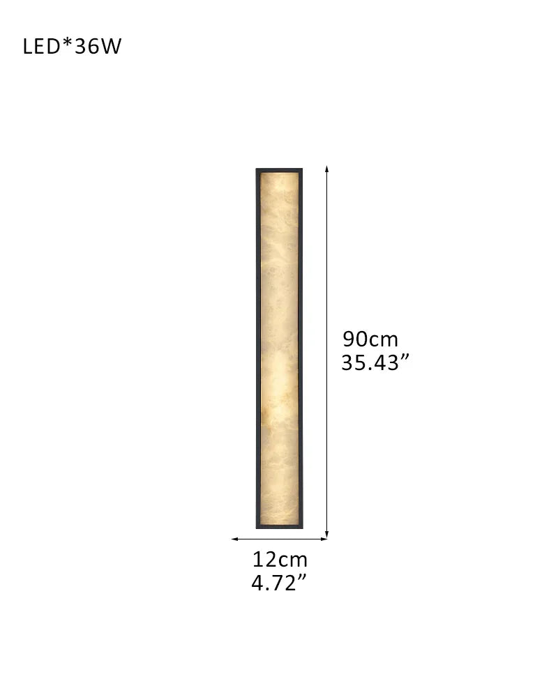 Brass/Black Metalwork LED Bathroom Vanity Sconce Marble Shade Geometric Wall Light Fixtures D12*H90CM D4.72"*H35.43" Black Modern Art Design Wall Lamp