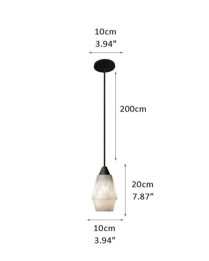 Elegant Natural Alabaster Cluster Pendant Lighting Black for Stairwell B-D10*H20CM D4"*H8" White + Black Modern Pendant lamp