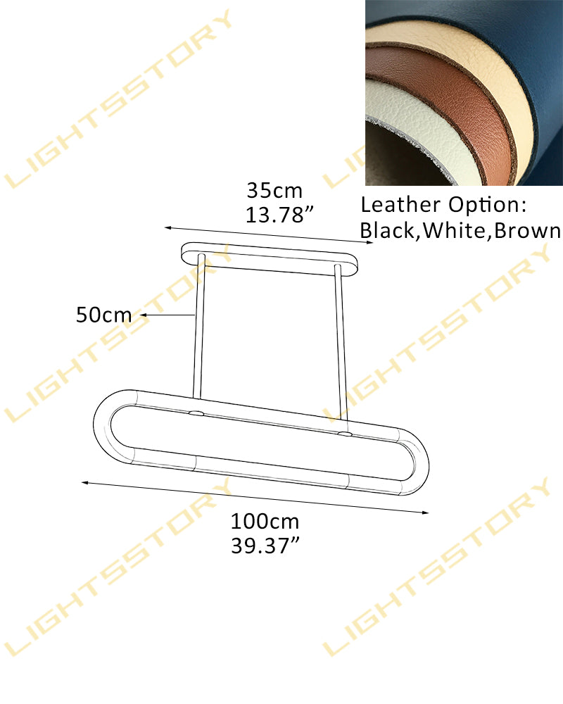 Alabaster Oval Pill Leather Strap Pendant Light - Natural Spanish Alabaster Halo, Organic Leather Trim - Kitchens, Dining & Living Rooms