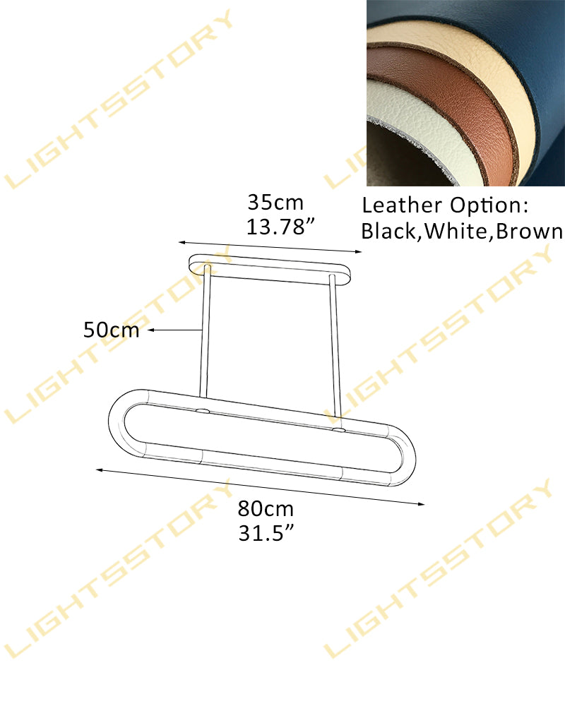 Alabaster Oval Pill Leather Strap Pendant Light - Natural Spanish Alabaster Halo, Organic Leather Trim - Kitchens, Dining & Living Rooms