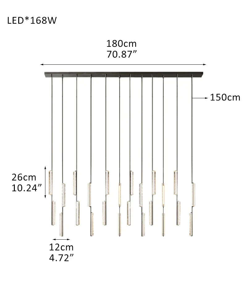 Audubon Crystal On Vertical Brass Drops Round Chandelier Collection Wide 24" 40" 56" 12-light-D12CM D4.7"-Linear Black American chandelier