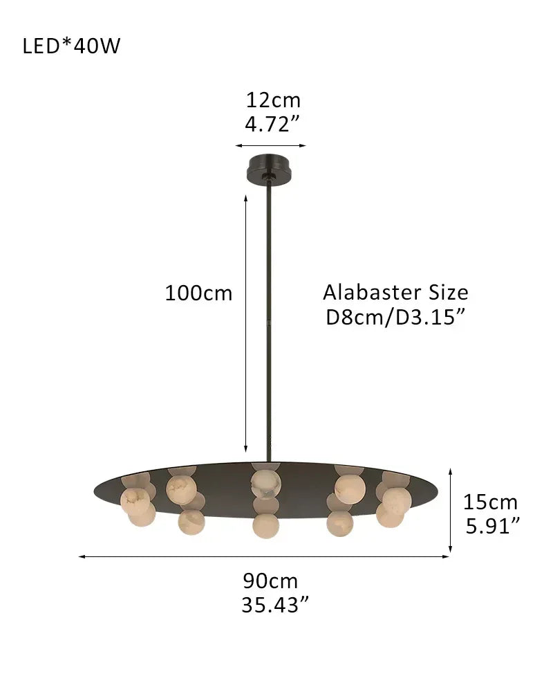 Minimalist Disc Pendant Light Hammered Finish White Hand Blown Alabaster Globe For Sale Pendant-D90*H15CM D35.43"*H5.91"(12 Globes) Black Modern Pendant lamp