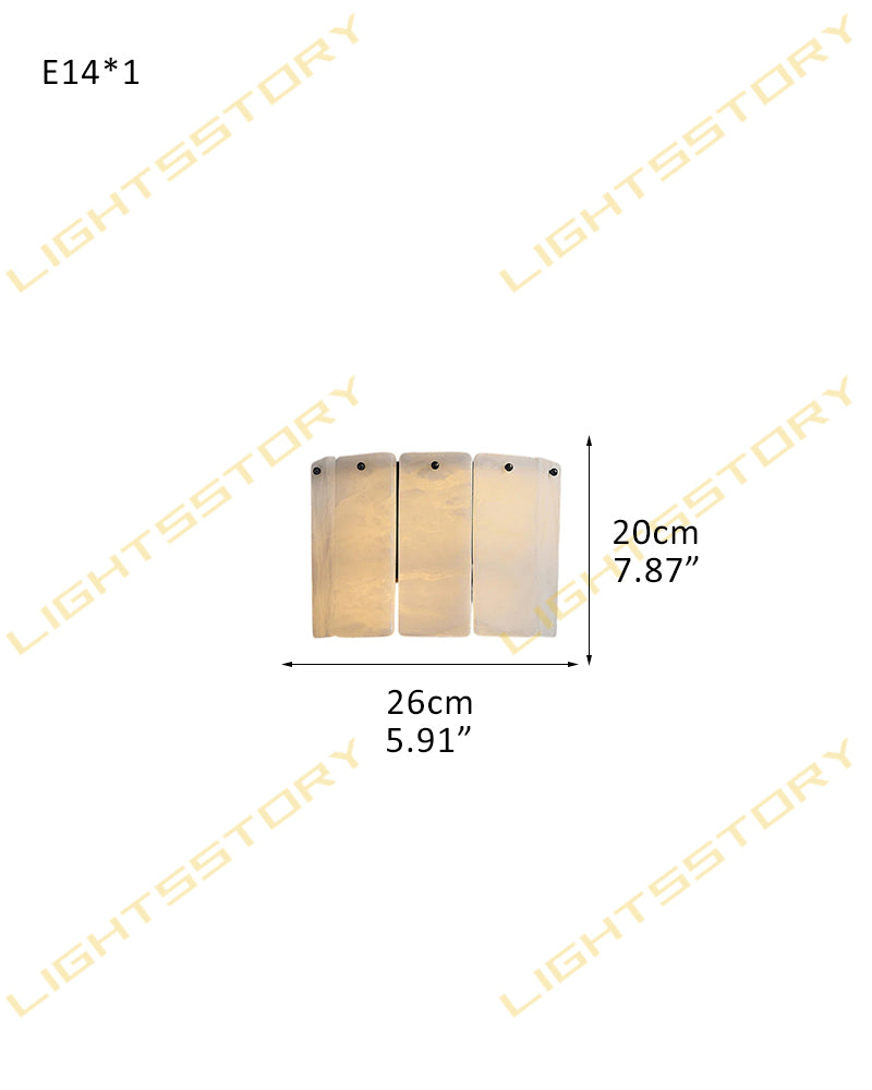 LightsStory Alabaster Square Wall Sconce - Statement Heritage Brass - LightsStory Chandeliers & Crystal Lighting - USA