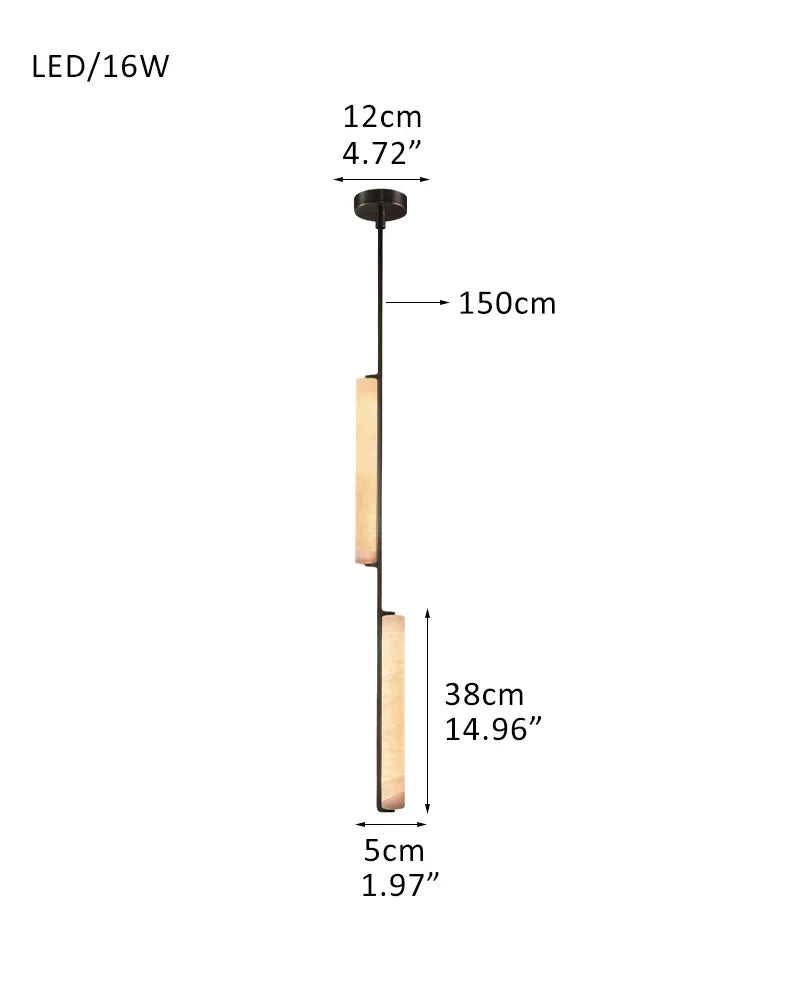 Audubon Alabaster Lighting Collection Lacquered Burnished Brass/Black Rod 1P-D5*H38CM D2"*H15" Black + White American Vintage chandelier lamp