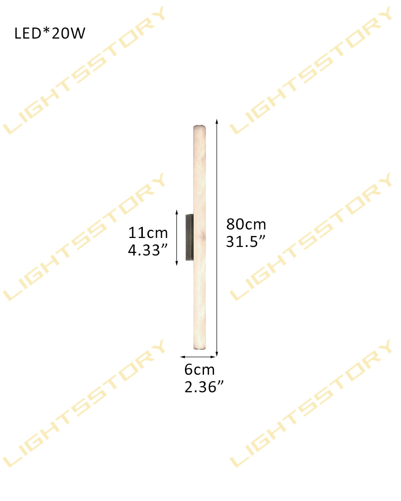 Callisto Linear Strip Long Wall Sconces Brass/Black Metal | Natural Marble Shade