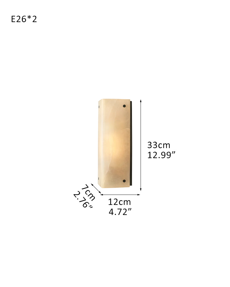 2/4-light Hand craved Alabaster Wall Sconce Light Fixture with Black Hardware