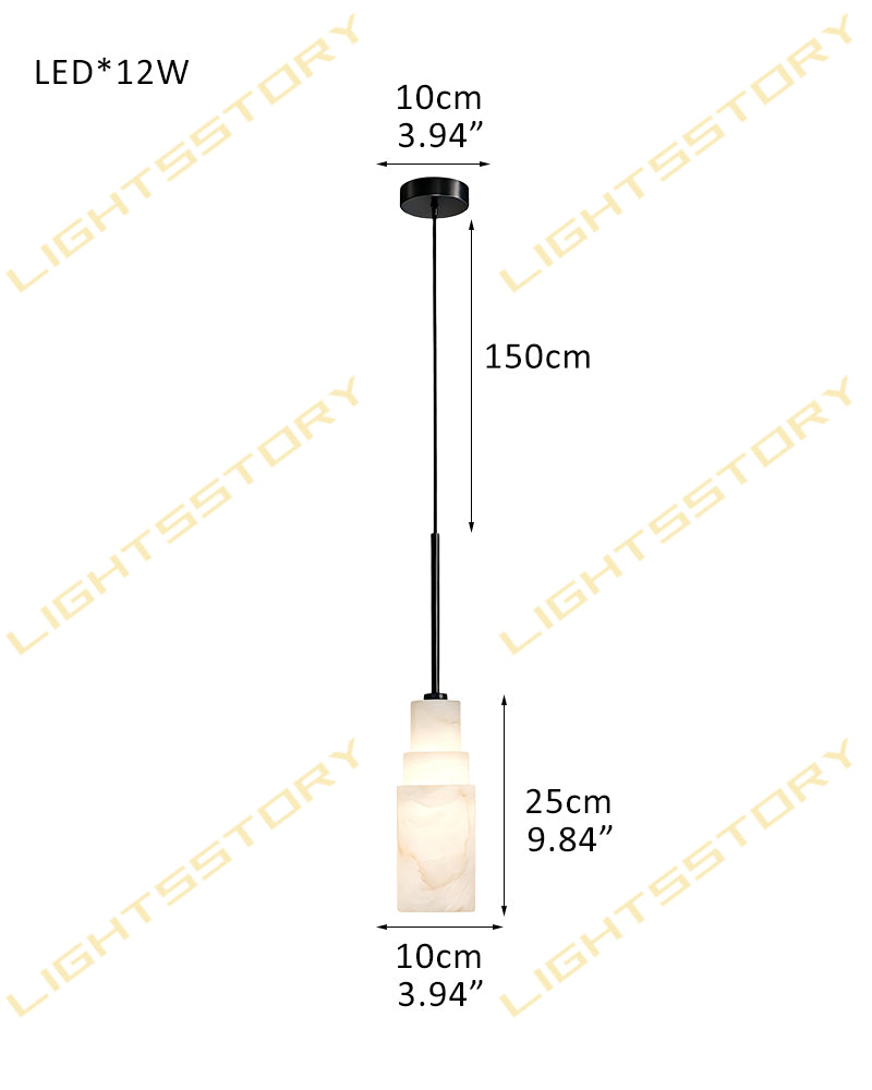 Alabaster Stepped Cylindrical Cone Tiered Cluster Pendant Light - Natural Spanish Alabaster, Lux Brass Trim - Kitchens, Dining & Living Rooms