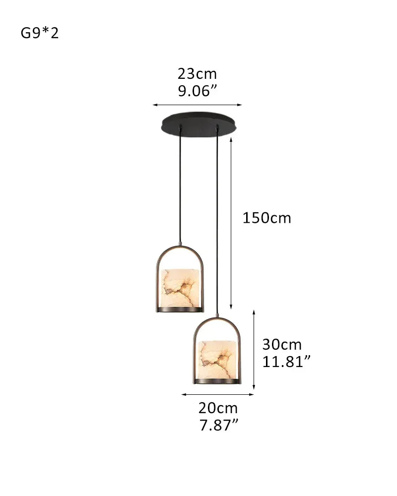 3 lights cluster alabaster dome brass pendant indoor lighting ceiling for kitchen island 2P-D20*H30CM D8"*H12"-A Black Modern Pendant lamp